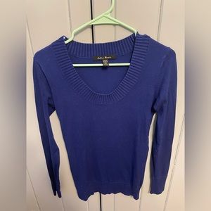 Blue scoop neck sweater